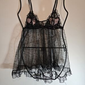 Sheer Black Lace Babydoll Lingerie